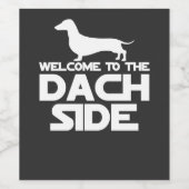 Willkommen auf der Dackel Weinetikett (Einzelnes Label)