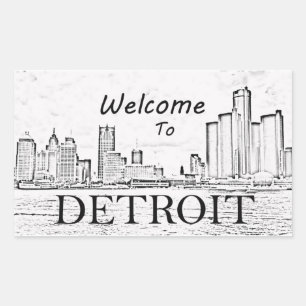 Willkommen auf der Detroit-Aufkleber Rechteckiger Aufkleber