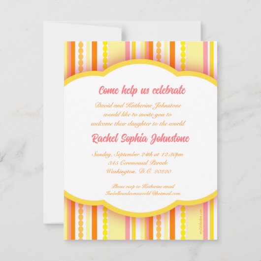 Willkommen auf der Einladungskarte für das World P Einladung (Rückseite)