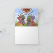 Willkommen auf der Funny Farm Chickens Grußkarte Karte (Innenseite)