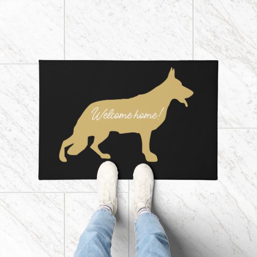 Willkommen auf der Fußmatte mit dem Schäferhund (Indoor)