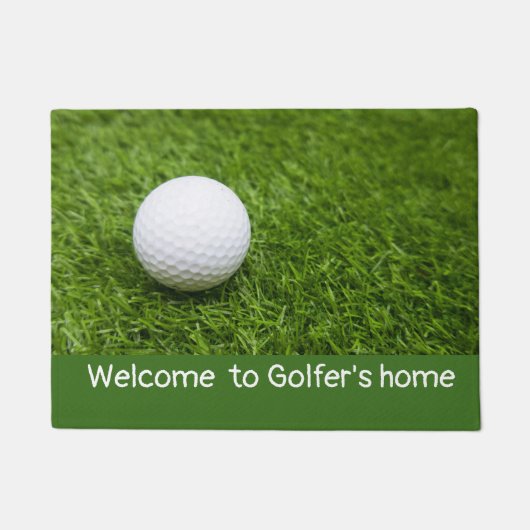 Willkommen auf der Golfer-Zuhause mit Golfball auf Fußmatte (Vorderseite)