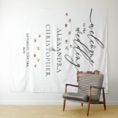 Willkommen auf der Hochzeit Brown Cavapoo Dog Wandteppich (Beispiel (Horizontal))