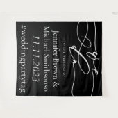 Willkommen auf der Hochzeit einfach wir schwarz tu Wandteppich (Vorderseite (Horizontal))