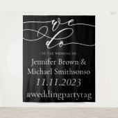 Willkommen auf der Hochzeit einfach wir schwarz tu Wandteppich (Vorderseite)