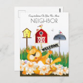 Willkommen auf der neuen Zuhause der Nachbarschaft Postkarte (Vorne/Hinten)