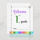 Willkommen auf der Postkarte der 1. Klasse (Vorne/Hinten)