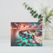 Willkommen auf der Postkarte der Malediven (Stehend Vorderseite)