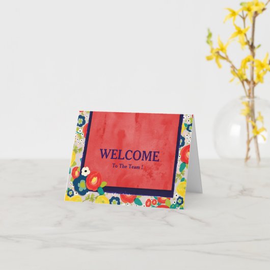 Willkommen auf der Postkarte des Teams (Gelbe Blume)