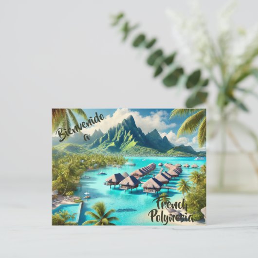 Willkommen auf der Postkarte Französisch-Polynesie (Stehend Vorderseite)