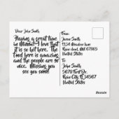 Willkommen auf der Postkarte von New York (Rückseite)