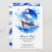 Willkommen auf der Seeschifffahrt: Kinderdusche Einladung (Vorne/Hinten)