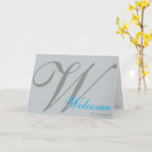 Willkommen auf der Team Monogram Card Karte (Gelbe Blume)