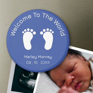 Willkommen auf der Welt Baby Jungen Name Geburtsda Magnet