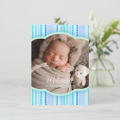 Willkommen auf der Welt Foto Baby Einladungskarte Einladung (Stehend Vorderseite)
