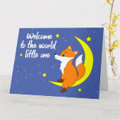 Willkommen auf der Welt - Kleiner Fuchs auf dem Mo Karte (Gelbe Blume)