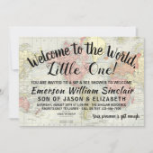 Willkommen auf der World Sip & See Babydusche Einladung (Vorderseite)