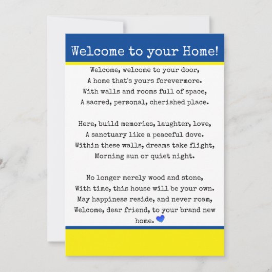 Willkommen auf Ihrer Zuhause Ankündigung (Vorderseite)