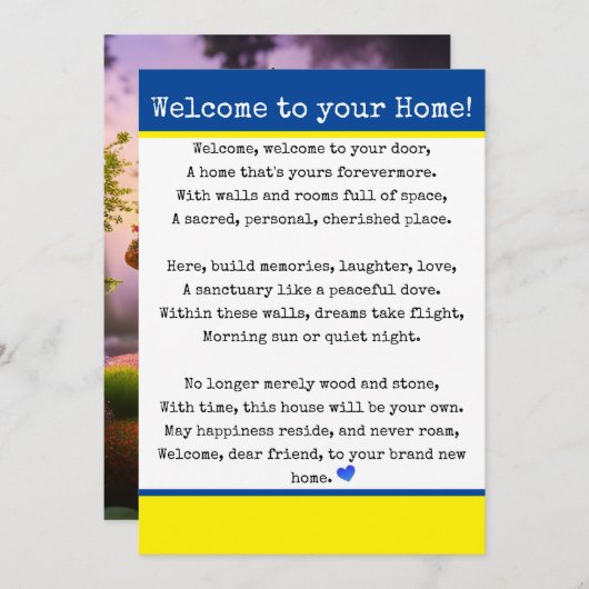 Willkommen auf Ihrer Zuhause Ankündigung (Vorne/Hinten)