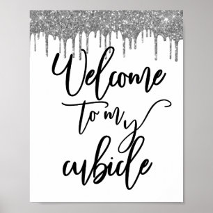 Willkommen auf meinem Bürozimmer-Schreibtisch-Arbe Poster