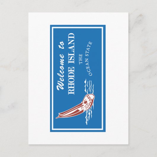 Willkommen auf Rhode Island - USA Road Sign Postkarte (Vorderseite)