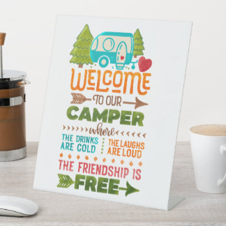 Willkommen auf unserem Campingplatz  Sockelschild