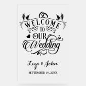 Willkommen auf unserer Hochzeit Acrylschild (Vorderseite)