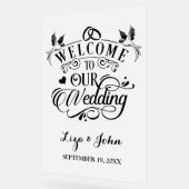 Willkommen auf unserer Hochzeit Acrylschild (Winkel)