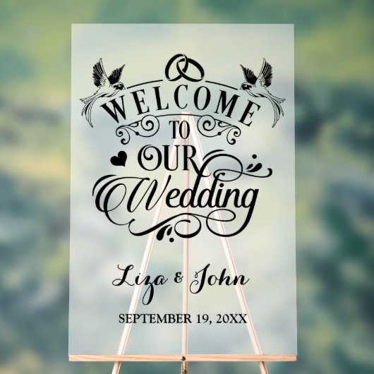 Willkommen auf unserer Hochzeit Acrylschild (Neutral)