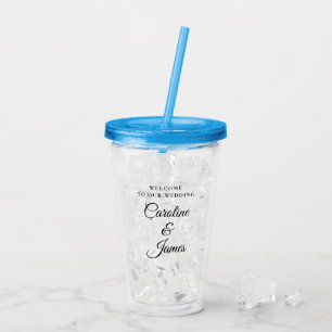 Willkommen auf unserer Hochzeit Name hinzufügen Acryltrinkbecher