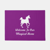 Willkommen auf unserer magischen Zuhause - Unicorn Fußmatte (Vorderseite)