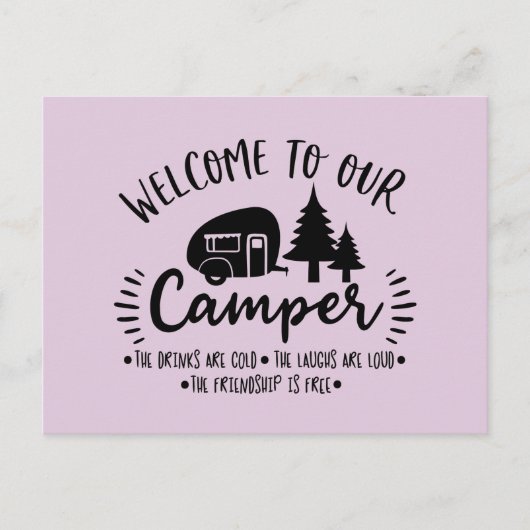Willkommen auf unserer Postkarte für Camper (Vorderseite)
