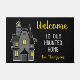 Willkommen auf unserer Spuk Zuhause Halloween Fußmatte
