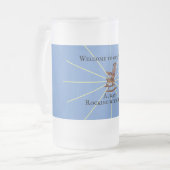 Willkommen auf unserer Terrasse, die immer mit Gei Mattglas Bierglas (Vorderseite Links)