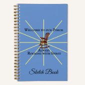 Willkommen auf unserer Terrasse, die immer mit Gei Notizblock (Vorderseite)