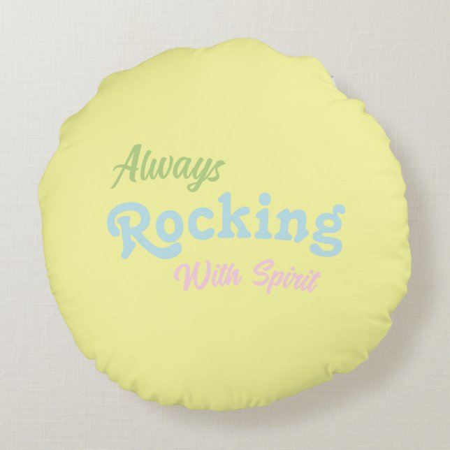 Willkommen auf unserer Terrasse / Immer / Ostern / Rundes Kissen (Rückseite)