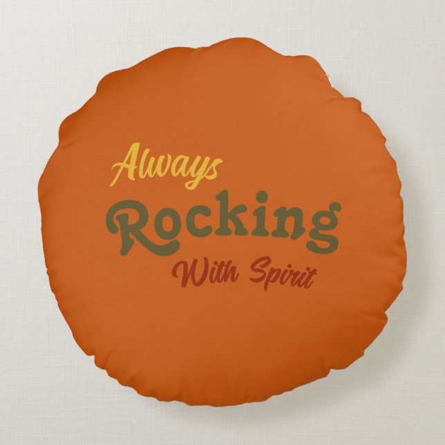 Willkommen auf unserer Veranda / Immer / Herbstfar Rundes Kissen (Rückseite)