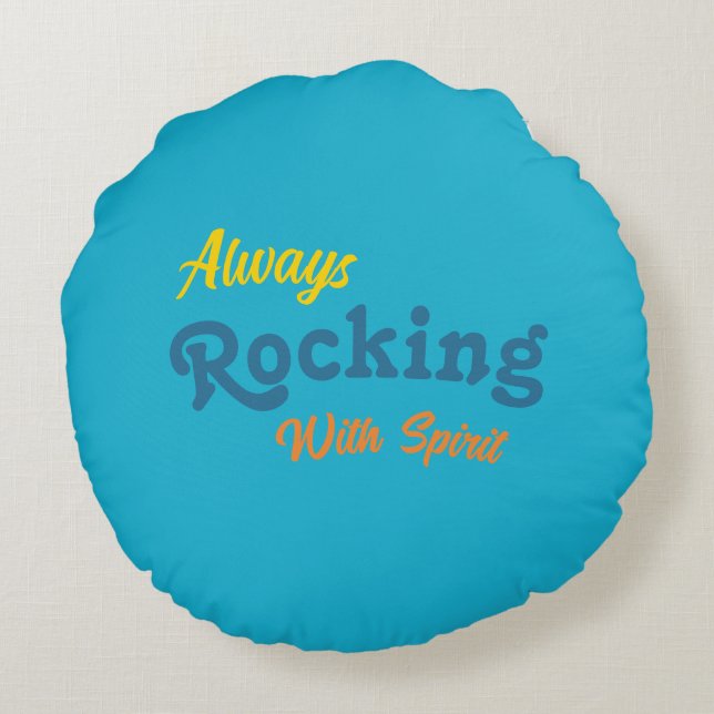 Willkommen auf unserer Veranda / Immer / Sommer Fa Rundes Kissen (Rückseite)