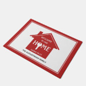 WILLKOMMEN AUF UNSERER ZUHAUSE FUßMATTE (Schrägansicht)