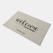 Willkommen auf unserer Zuhause Fußmatte (Schrägansicht)