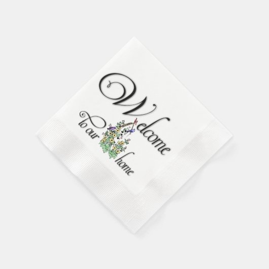 Willkommen auf unserer Zuhause Serviette (Ecke)