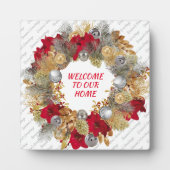 WILLKOMMEN AUF UNSERER ZUHAUSE | Weihnachten Fotoplatte (Vorderseite)