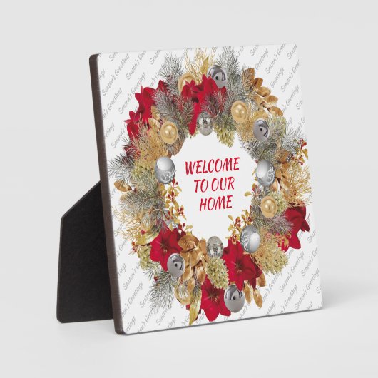 WILLKOMMEN AUF UNSERER ZUHAUSE | Weihnachten Fotoplatte (Vorderseite)
