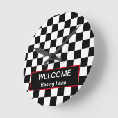 Willkommen Auto Racing Fans Runde Wanduhr (Winkel)