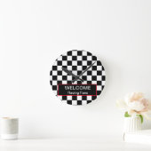 Willkommen Auto Racing Fans Runde Wanduhr (Zuhause)