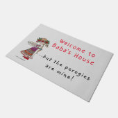 Willkommen Baba Ukrainian Perogies Pyrohy Varenyky Fußmatte (Schrägansicht)