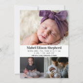 Willkommen Baby All Smiles Foto Collage Birth Ankündigung (Rückseite)