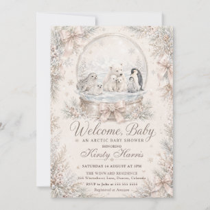 Willkommen Baby Arktischer Winter Baby Shower Einladung