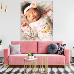 Willkommen Baby Benutzerdefinierte Foto-Statisti Leinwanddruck