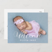 Willkommen | Baby Birth Announction Postcard Ankündigungspostkarte (Vorne/Hinten)